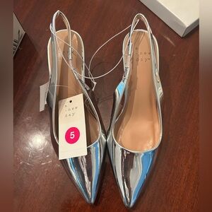Target Silver Sling Back Heels Size 5